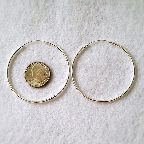 2.25" Sterling Silver Hoops - Picture 5 of 9